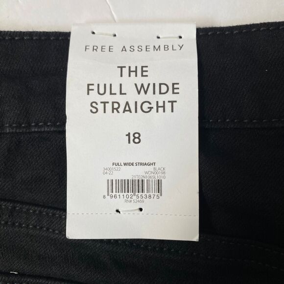 Free Assembly Jeans Women's Plus Size 18 Black The Full Wide Straight NWT - Picture 13 of 16